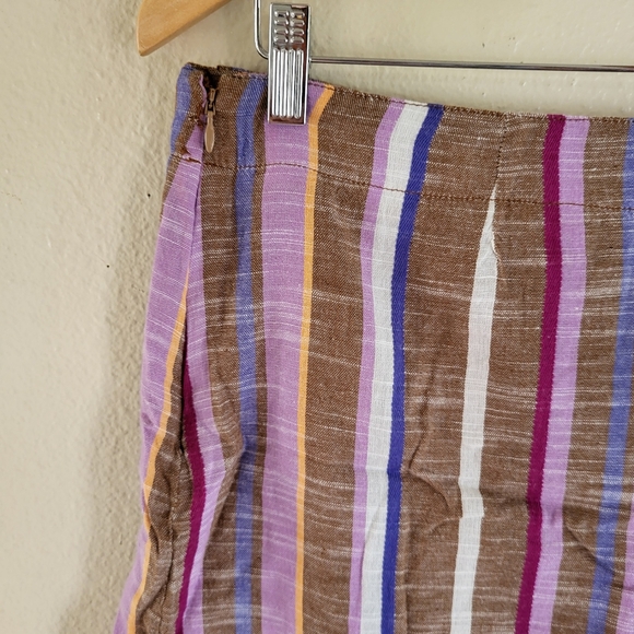 Free People Catalina Stripe Skort Brown/purple/ White Cotton Skort Mini NWT. - Picture 8 of 12